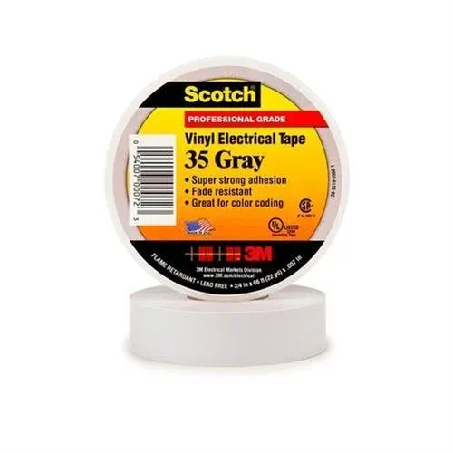 3M 35 Scotch Vinyl Electrical Tape (19mm X 20m) Grey 80610834063 [2074770]