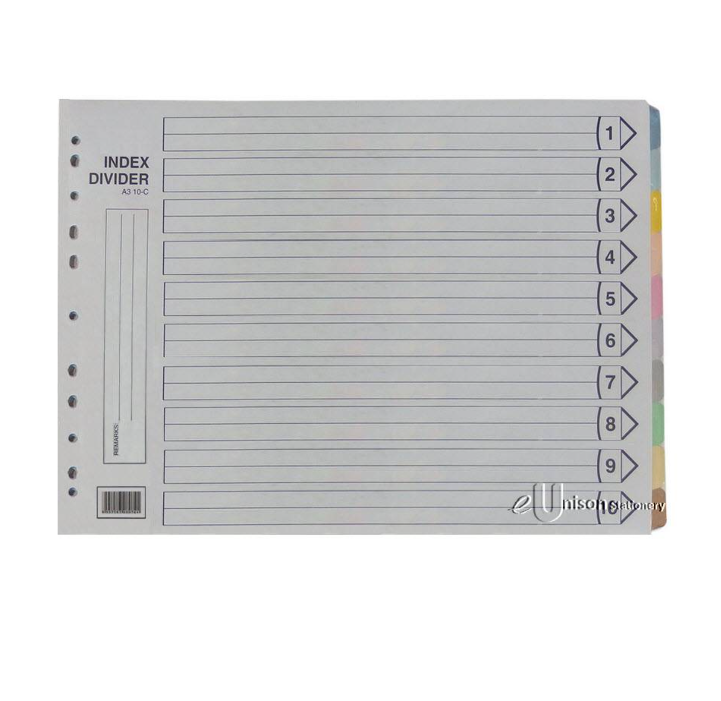A3 10 COLOR INDEX DIVIDER