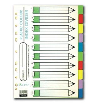 LION Index Divider A4 10 Colours / 5set/pack