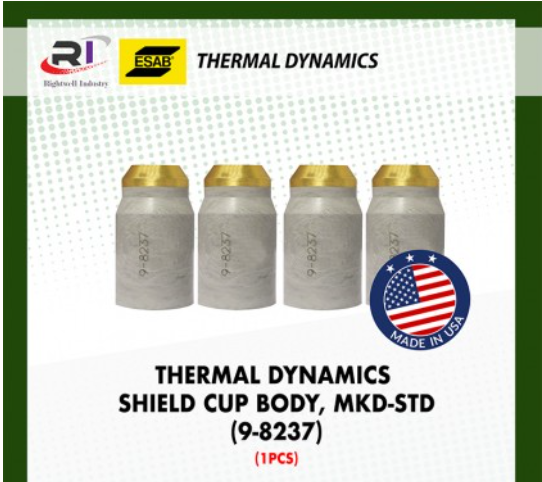 RIGHTWELL ESAB THERMAL DYNAMICS PLASMA CUTTER SHIELD CUP BODY,MKD-STD (9-8237) 1PCS