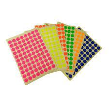 Round Dot Label Sticker Fluorescent RED 16MM (10 Sheets / Pack)