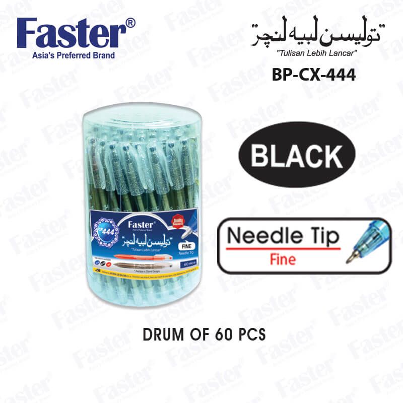 BALL POINT PEN FASTER CX444 JAWI BLACK 60PCS/DRUM