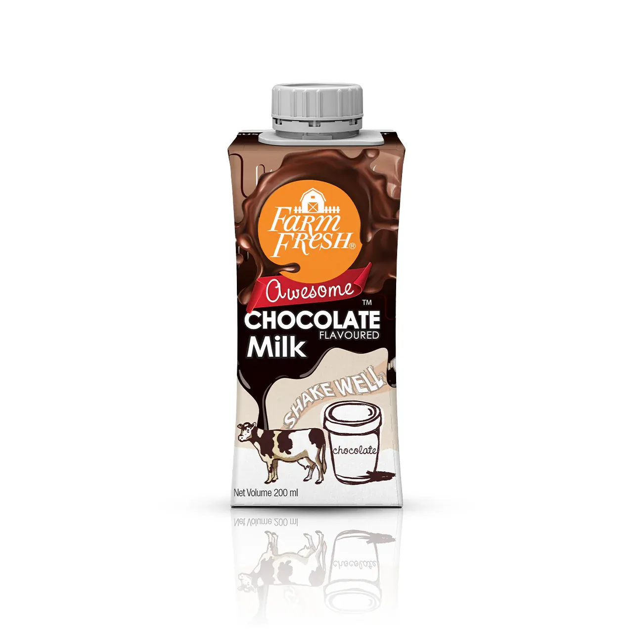 Farm Fresh UHT Choc Milk Edge Helicap 24 x 200ml