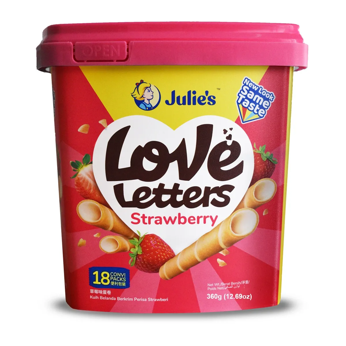 (Loose pack) Julie’s Love Letters Strawberry 360g