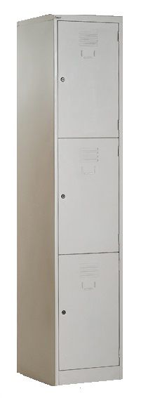 3 compartment steel locker