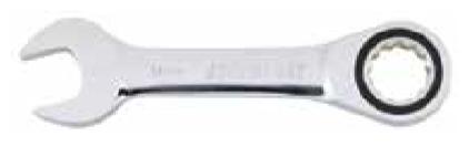 JONNESWAY 72 TEETH STUBBY RATCHETING COMBINATION WRENCH, 13MM