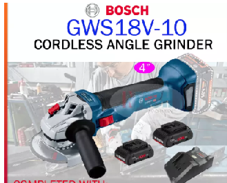 BOSCH GWS18-10 CORDLESS ANGLE GRINDER BRUSHLESS MOTOR 4 INCH C/W 2X 4.0AH 18V BATTERY + GAL18V-20 CHARGER