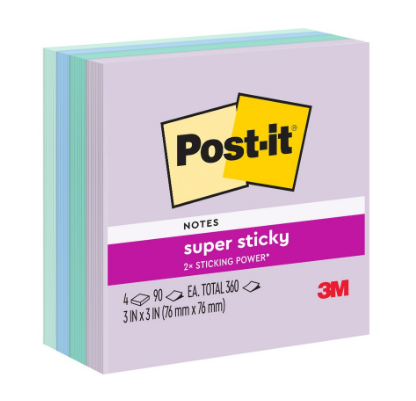 *3M™ Post-it® Super Sticky Notes Blue Hour, Sticking Power, 360 pcs/pad, 3x3in, For reminders, to-do list, & memo