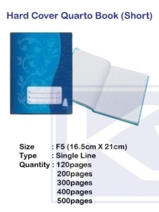 Ocha F5 Quorto Book (Short) 200 page Size: 16.5 cm x 21cm