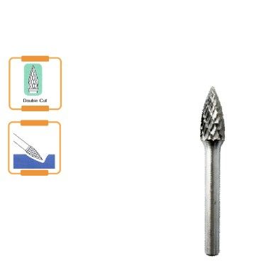 TBS TUNGSTEN CARBIDE ROTARY BURR CYLINDER RADIUS END (DOUBLE CUT)