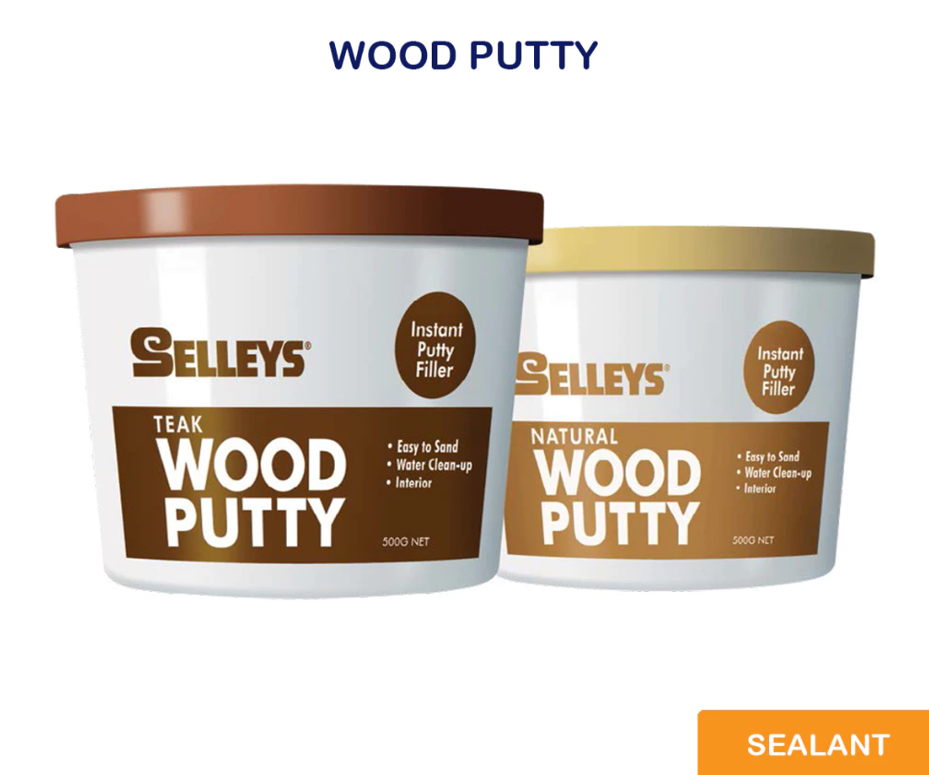SELLEYS WOOD PUTTY - NATURAL/TEAK (500G)