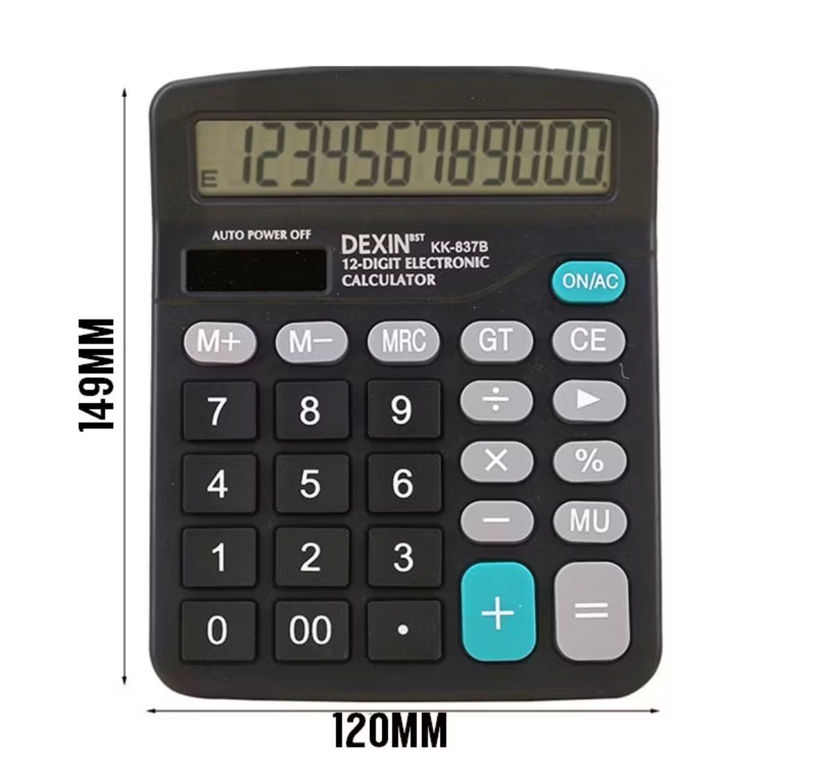 Dual Power Big Display Desktop Calculator Solar Battery 12 Digit
