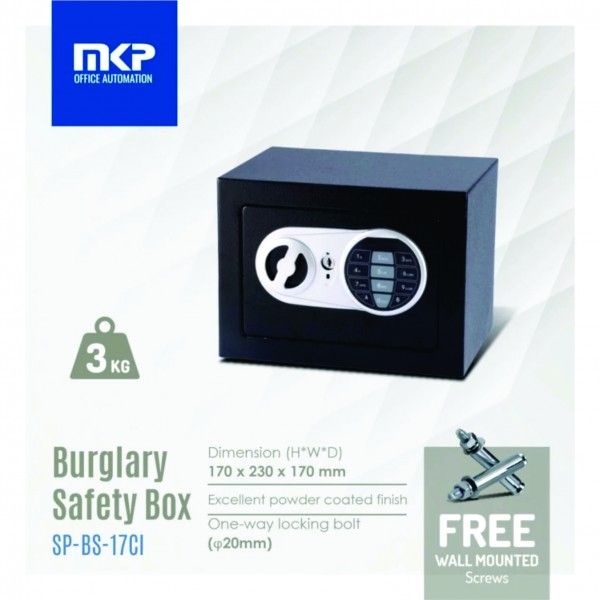 MKP SP-BS-17CI SAFETY BOX / SAFEBOX / BURGLARY SAFE -Safe box, security box, safety box, safe deposit box, Office Safe Box, personal safe box, Safe and Lock Box, banker safe, home safe