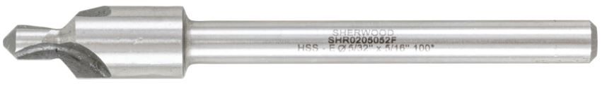 Sherwood 100掳, Countersink, 5/32in., Straight Shank, 3 fl, Cobalt High Speed Steel SHR0205052F