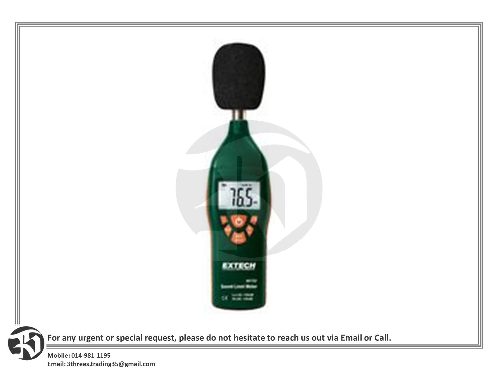 Sound Level Meter, Backlit Display