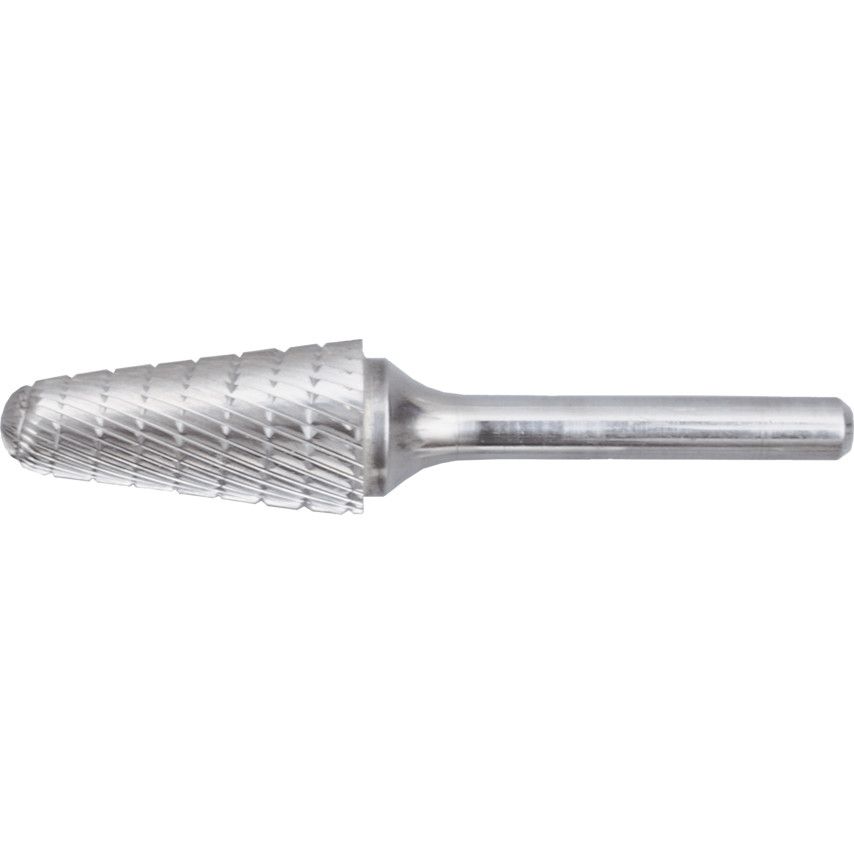 York Carbide Burr, Uncoated, Cut 9 - Chipbreaker, 8mm, Conical