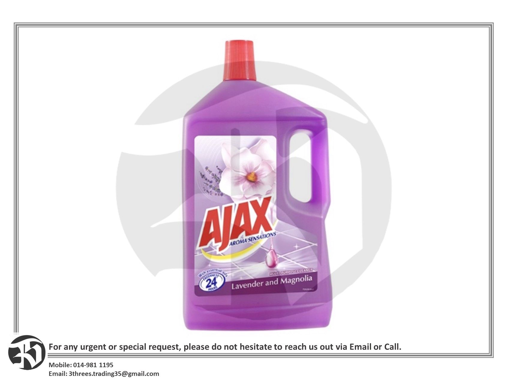 Ajax Aroma Sensations Lavender & Magnolia Multi Purpose Floor Cleaner 1.5L