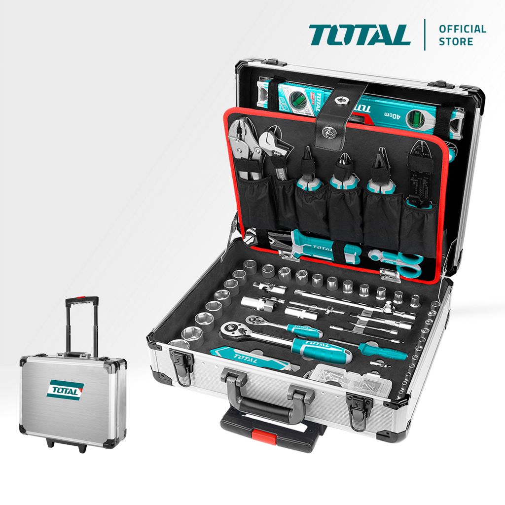 TOTAL HAND TOOLS SET WITH PLIERS SCREWDRIVER HAMMER WRENCH RATCHET WRENCH & HEX SOCKET (147 PCS) THKTHP21476