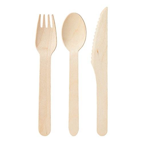 *16cm Disposable Biodegradable Wooden Cutlery / Spoon / Fork / Knife