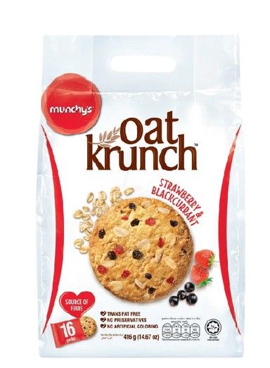 Munchy's Oatkrunch (Strawberry & Blackcurrant) Pack 15x26gm