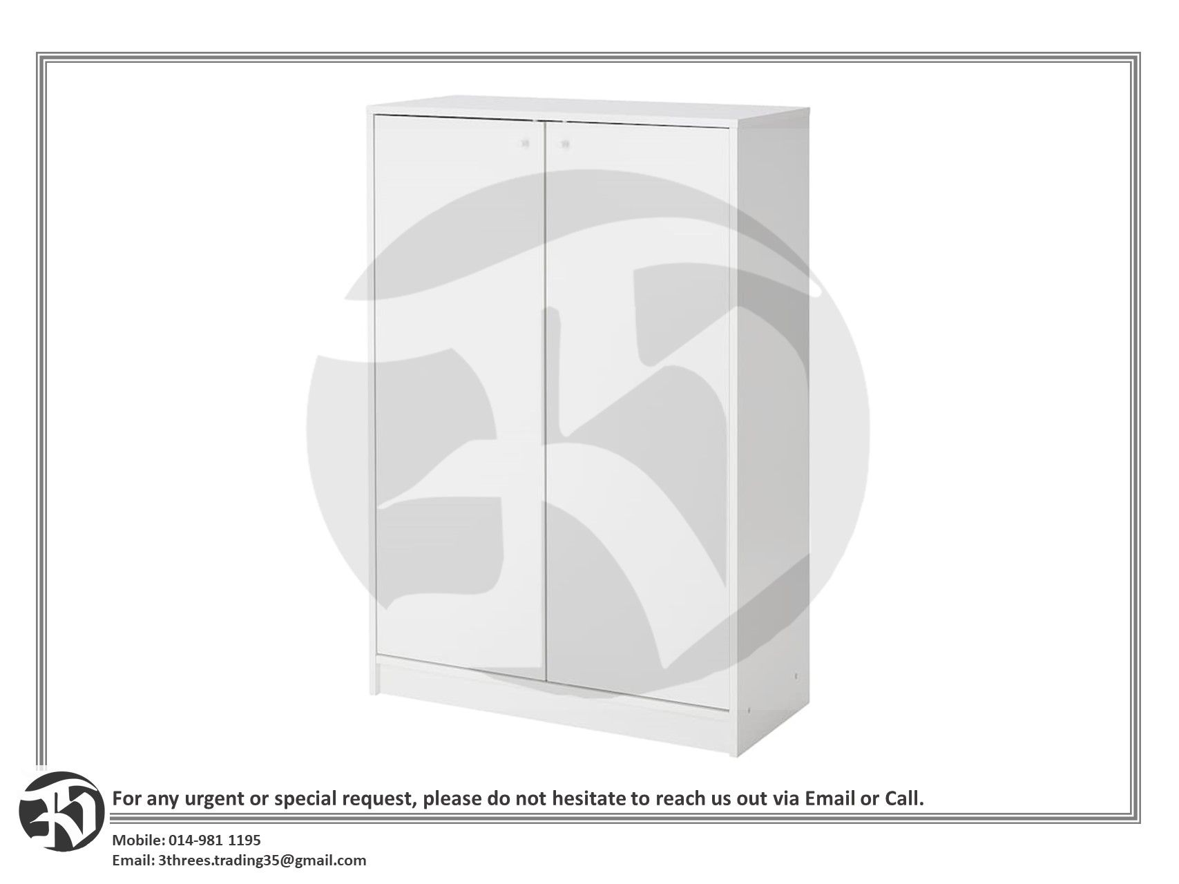 KLEPPSTAD Shoe Cabinet/Storage, White 80 x 35 x 117cm (Self Assembly)