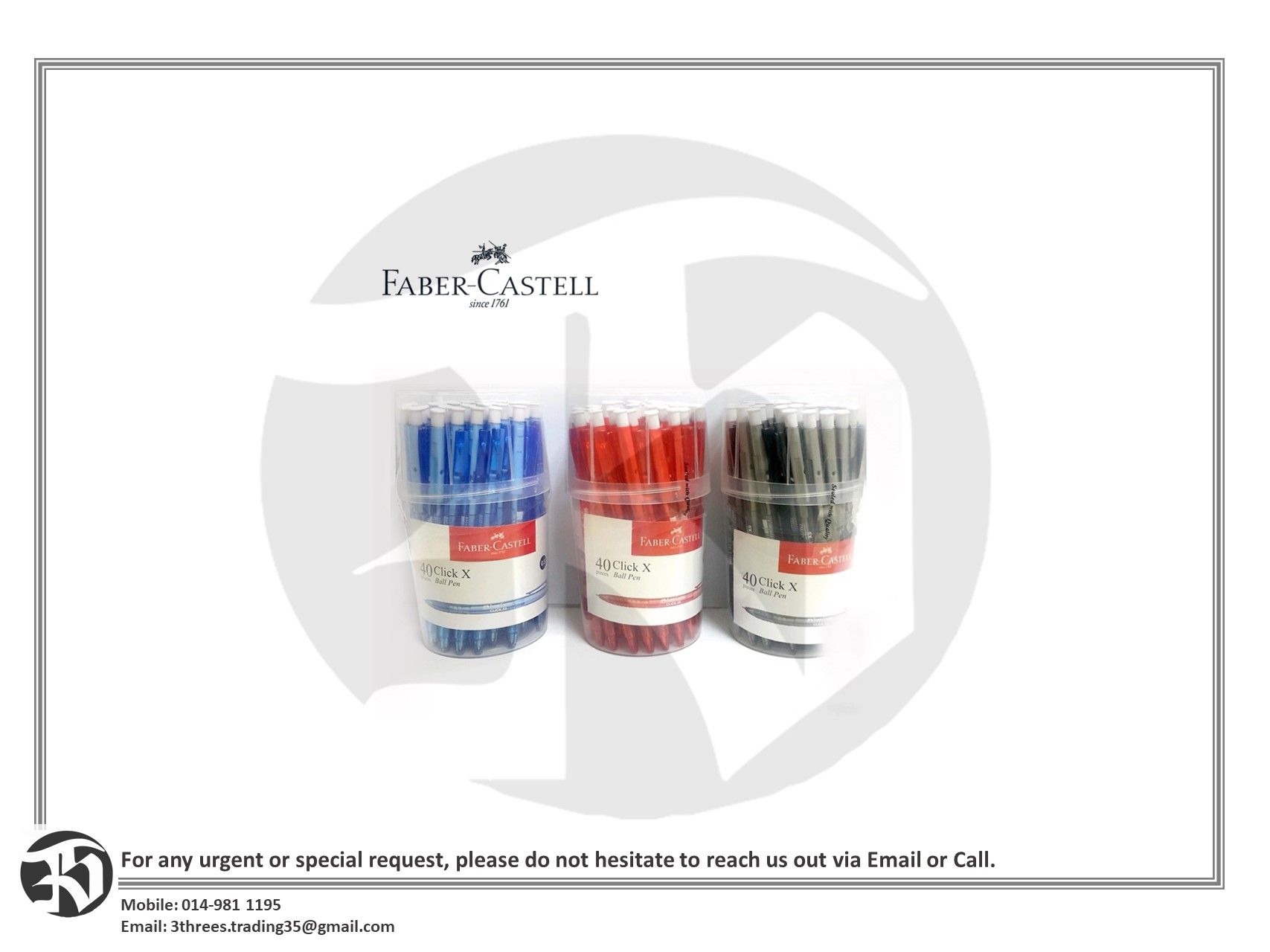Faber Castell Click Ball Pen (40pcs)