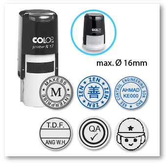 COLOP Round Self-Inking Text Stamp R17 17mm
