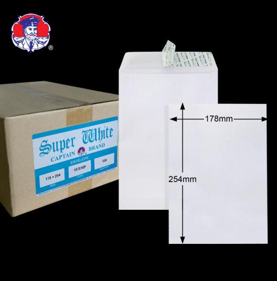 7"X10" 100GM SUPER WHITE P&S ENVELOPE (500'S X 2 BOXES)
