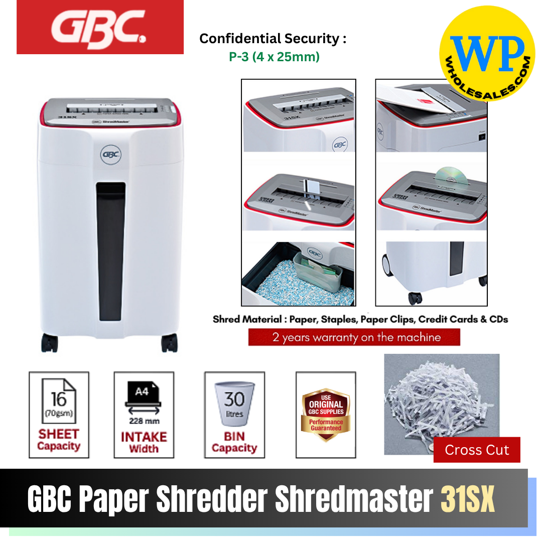 GBC Paper Shredder ShredMaster 31SX / 31SX / Medium Paper Shredder / Office Paper Shredder / Cross Cut / Mesin Pencincang / Mesin Potong Kertas