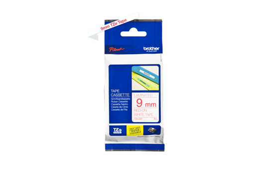 Brother TZe-222 Red on White (9mm) Tapes