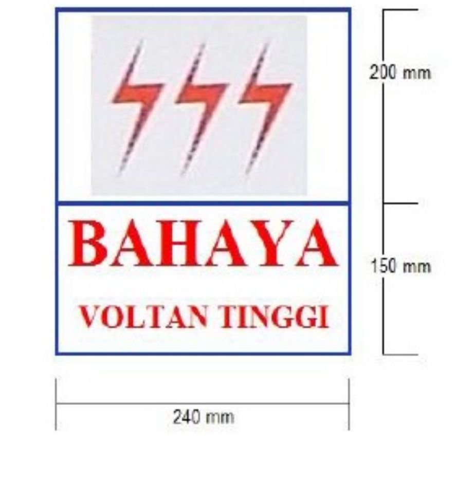 ACP PlATE BAHAYA VOLTAN TINGGI (240MM x 350MM)