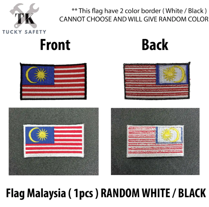 Embroidery Flag Embroidery Logo Badges Flag Malaysia State Flag / Bendera Malaysia Bendera Johor Safety First Petronas 472372-FLAT MALAYSIA