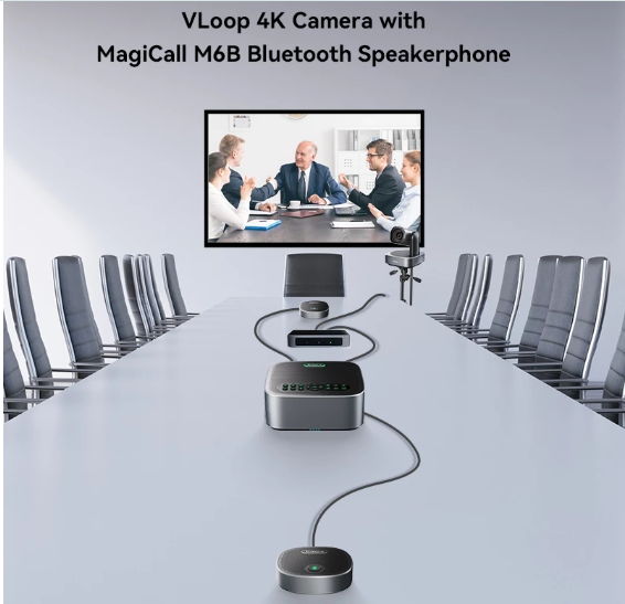 Tenveo All-in-One UHD 4K Conference Group-12x Optical Zoom 4k Camera Bluetooth Speakerphone with 2 Expansion mics Wide View