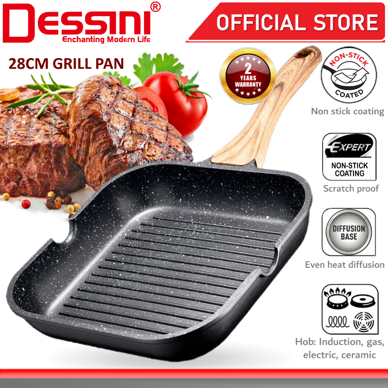 *DESSINI ITALY 28CM Marble Stone Grill Steak Frying Pan