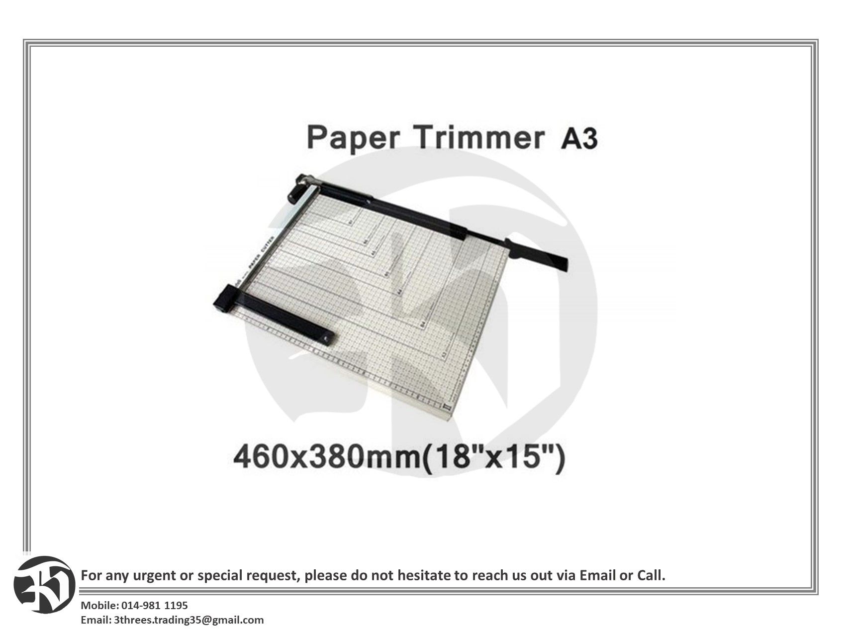 A3 Paper Heavy Duty Metal Cutter 18”x 15”