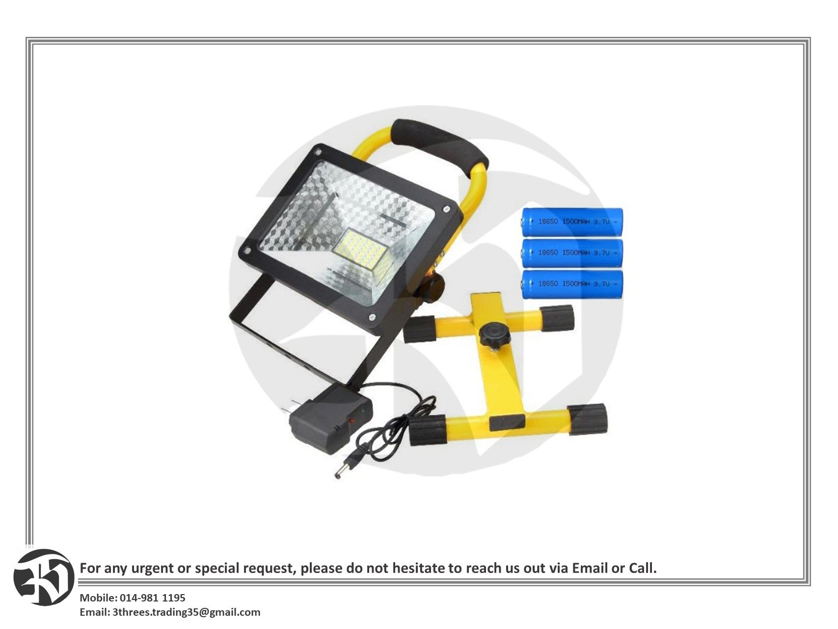 50W LED Rechargeable Battery Spotlight / Working Light