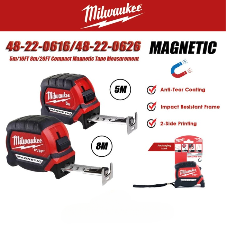 MILWAUKEE GEN III MAGNETIC TAPE MEASURE (6FT/16FT/26FT) HEAVY DUTY