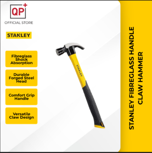 STANLEY FIBREGLASS HANDLE CLAW HAMMER l TUKUL BESI KUKU KAMBING l 锤子-20 OZ
