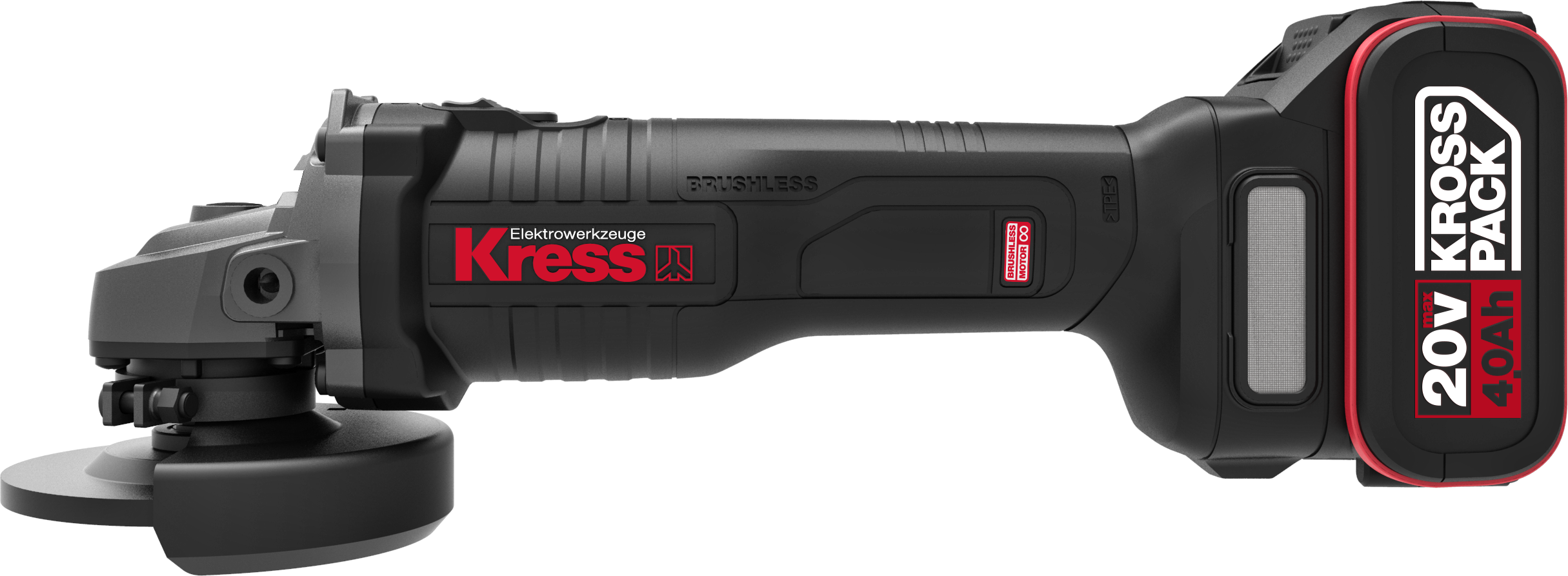 KRESS KU800 Li-Ion Brushless Angle Grinder 20V, 100MM, M10 Spindle Thread , 8500RPM