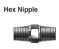 Hex Nipple, 3/4" NPTM x 3/4" NPTM, SS316