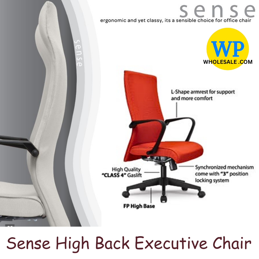 CLASSIC CHAIR SENSE ERGONOMIC HIGH BACK OFFICE CHAIR / CLASSIC CHAIR / ERGONOMIC OFFICE / HIGH BACK CHAIR / EXECUTIVE CHAIR / KERUSI PEJABAT / CHAIR / SENSE H/B
