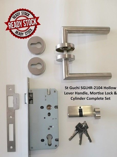 St Guchi Mortise Lock Set / Complete Lock Set / Thumbnail Turn w/ Lock + Handle + Mortise Lock