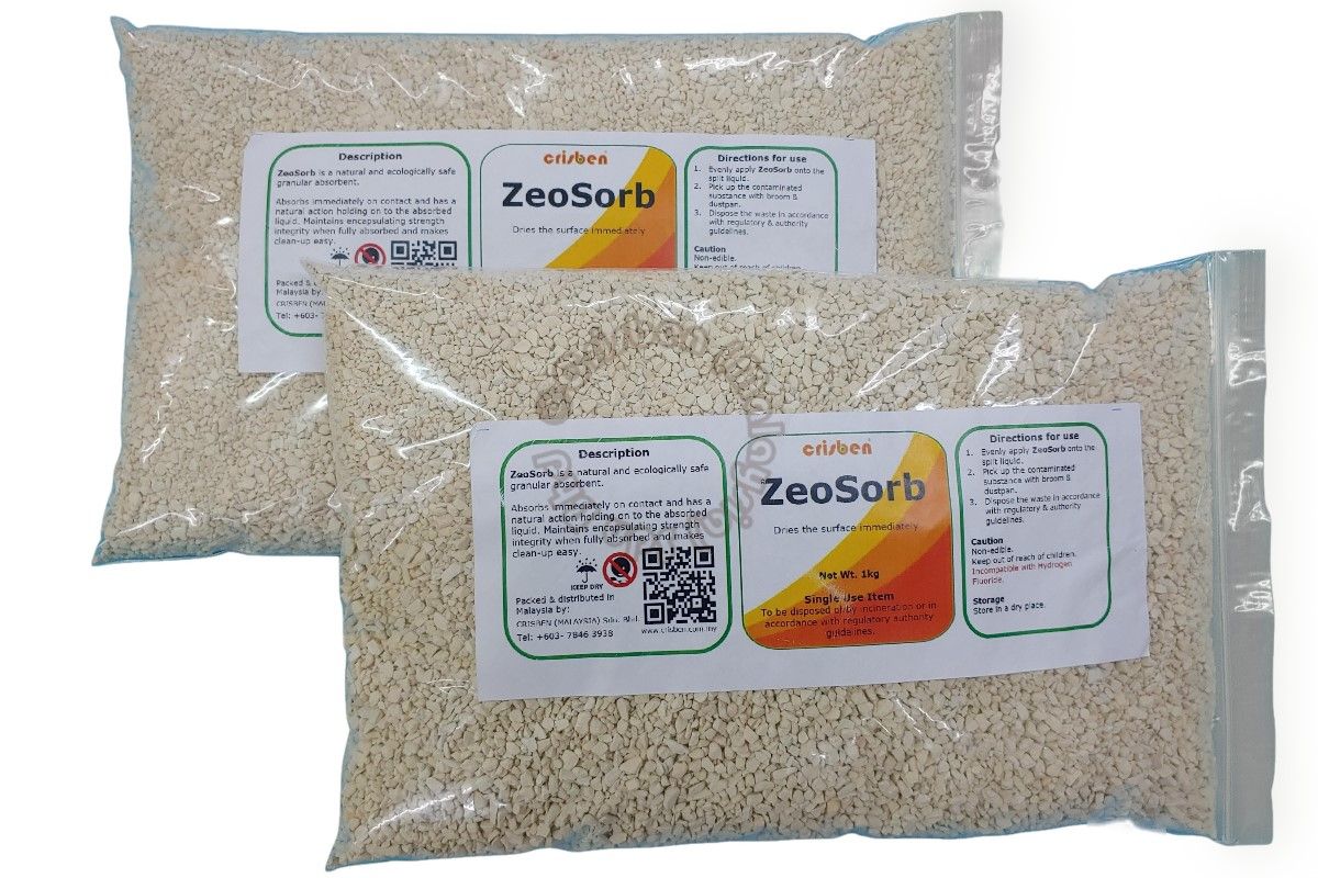 CRISBEN (ZEO 01) - ZeoSorb Absorbent Granules (Chemicals & Oil), 1 Kg/Bag