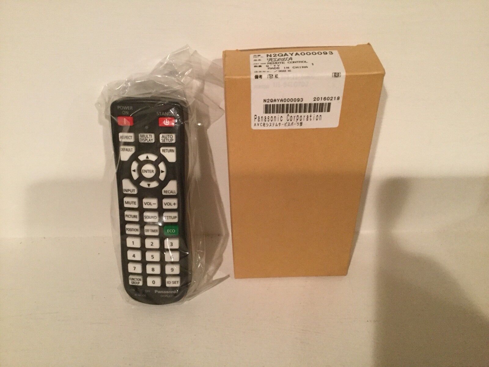 Panasonic N2QAYA000093 Display Remote Control, New