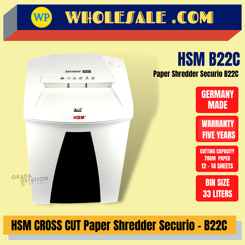 HSM / PAPER SHREDDER / CROSS CUT / SECURIO / B22C / SHREDDER MACHINE / OFFICE SHREDDER