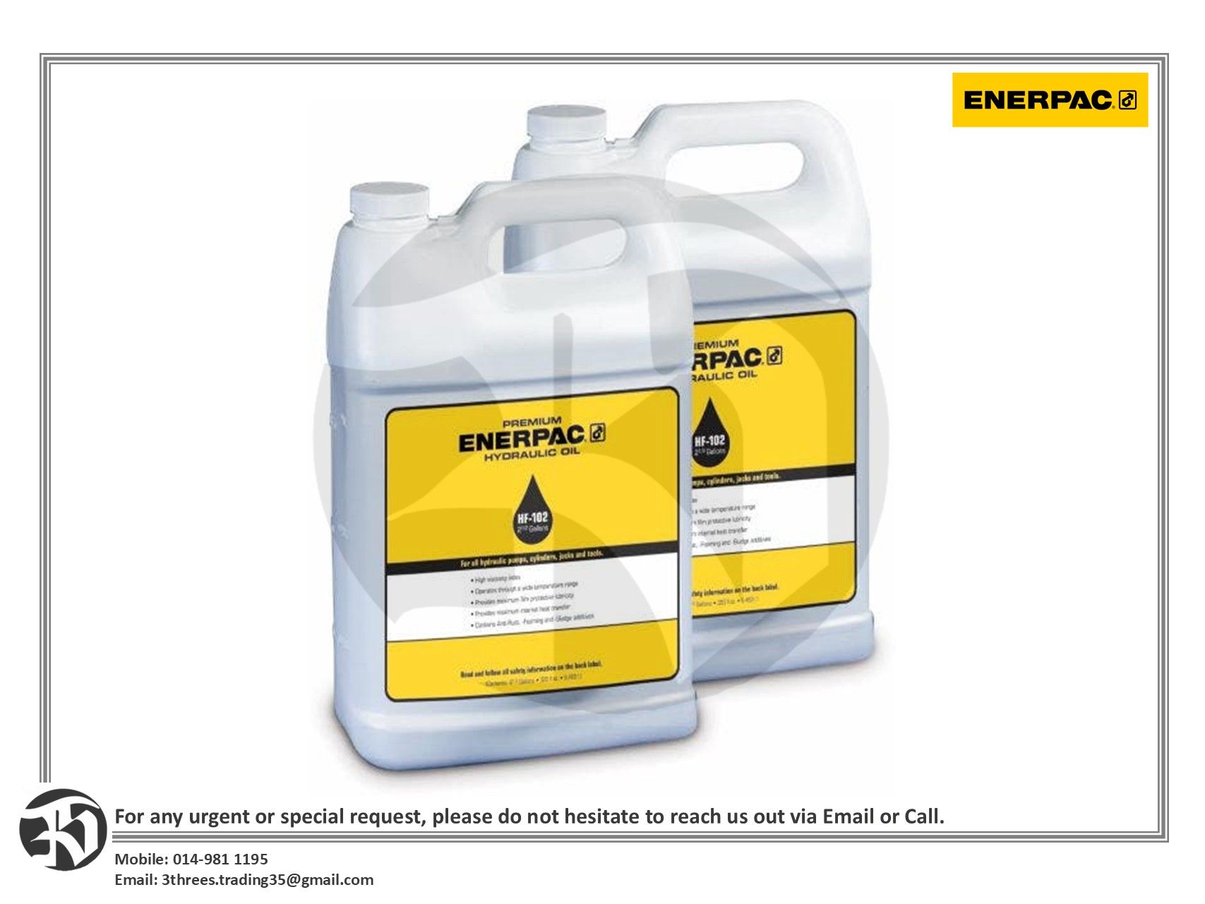Enerpac HF102 Hydraulic Oil (2.5gal x 2)