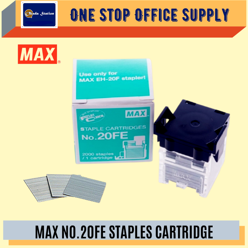 MAX NO.20FE STAPLES CARTRIDGE / Max / Staples Cartridge / MAX Staples / 20FE Staples / Bullet Staples / Ubat Stapler / Max Staples 20FE Cartridge