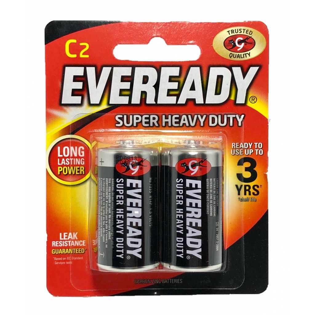 Eveready Super Heavy Duty R14 1.5v 2Pack C Size Battery C2