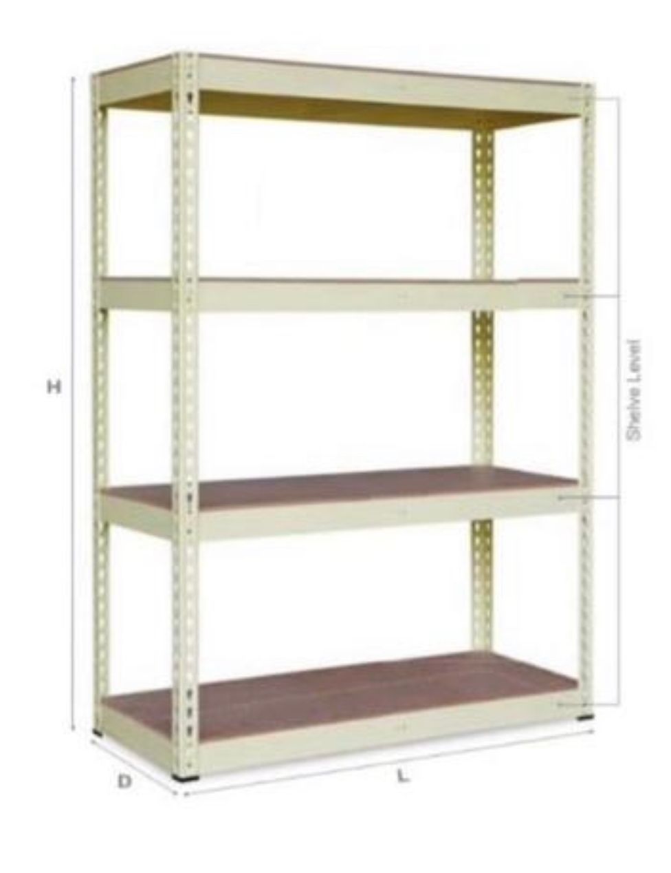 QS Boltless Rack H84" X D24" X L60" X 5 Level X 8mm HDF Board ( With Installation) (White Colour)