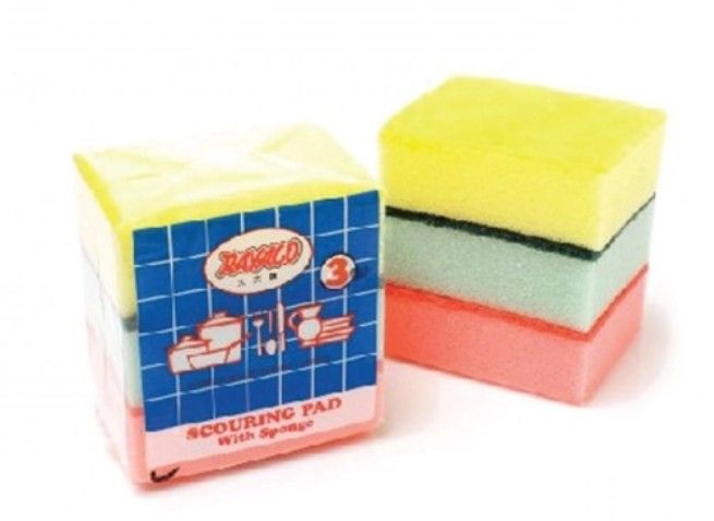 SPONGE AND SCOURING PAD (3 PCS/PKT)